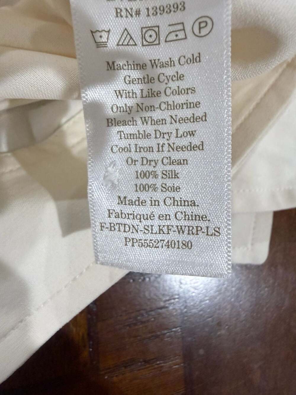 Everlane 100% Silk Wrap Blouse 16 Ivory Cream Tie Waist Career Quiet Luxury - Picture 6 of 8